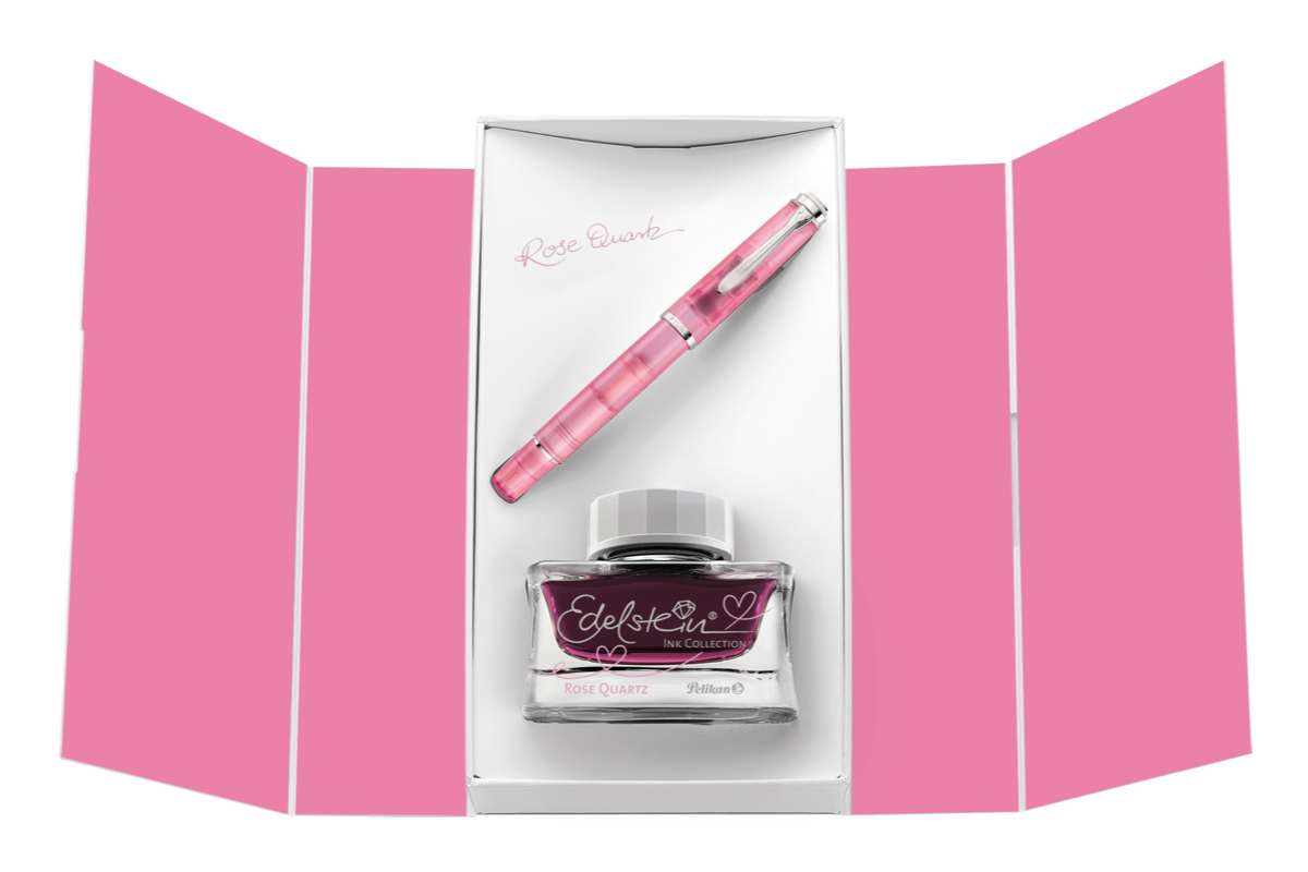 Pelikan Classic M205 'Rose Quartz' Vulpen & Edelstein Inkt Set