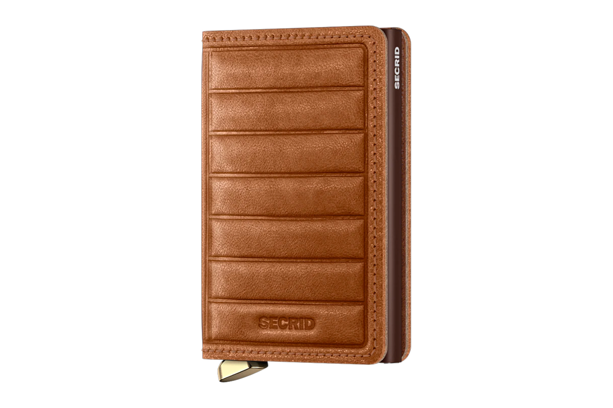 SECRID Premium Slimwallet Emboss Lines Cognac