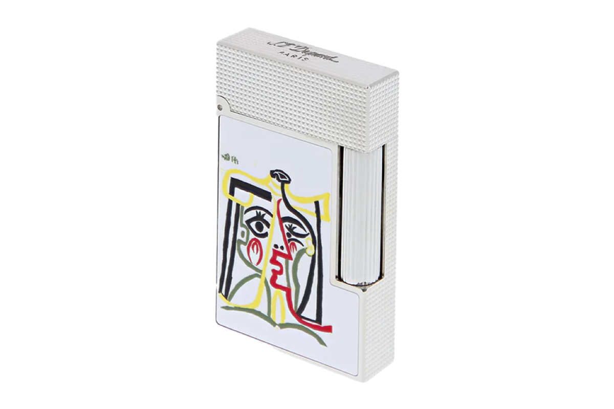 S.T. Dupont Ligne 2 'Picasso' White Palladium Aansteker