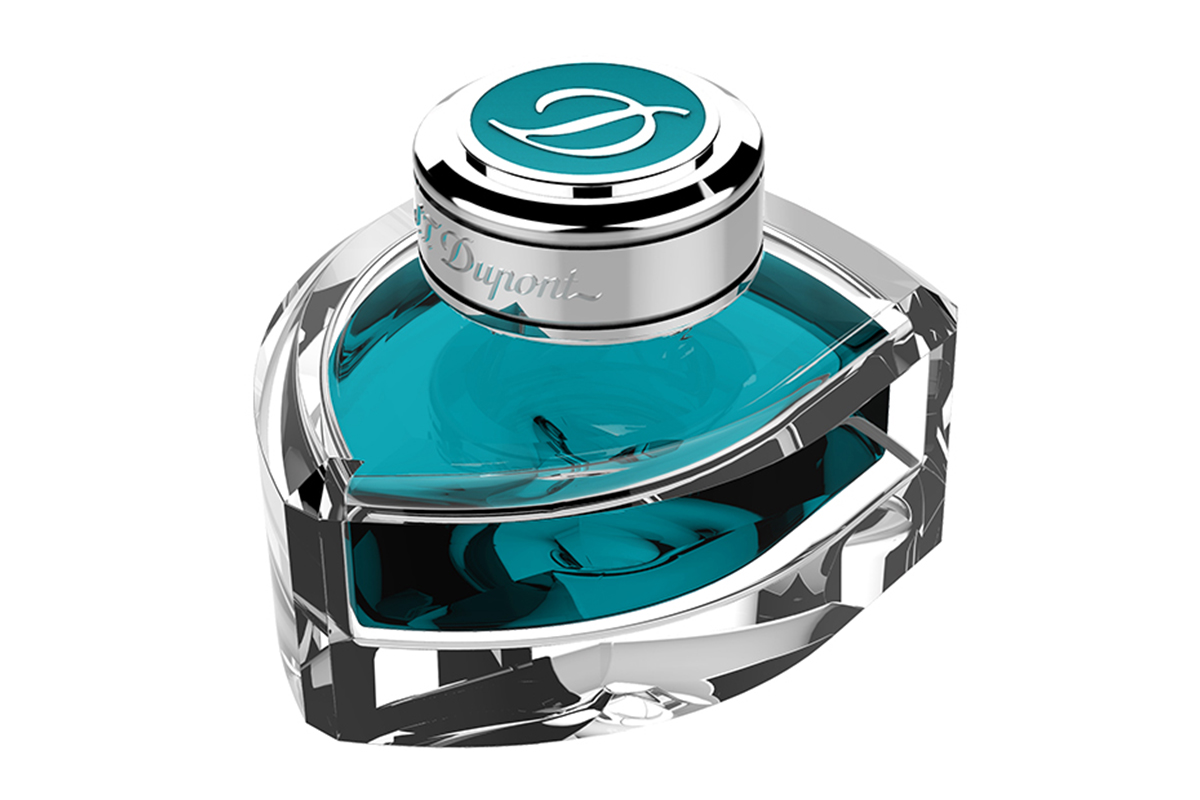 ST Dupont Line D Inktpot Turquoise Blue