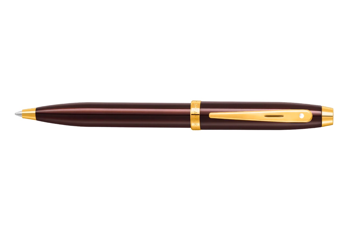 Sheaffer 100 Coffee Brown PVD Gold Balpen