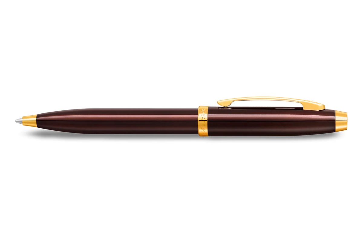 Sheaffer 100 Coffee Brown PVD Gold Ballpoint Pen