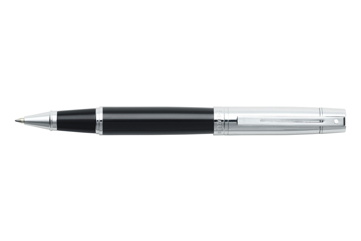 Sheaffer 300 Glossy Black Shiny Chrome Rollerbal