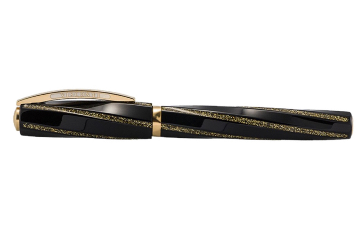 Visconti Divina Fashion Black Gold Glittered Vulpen