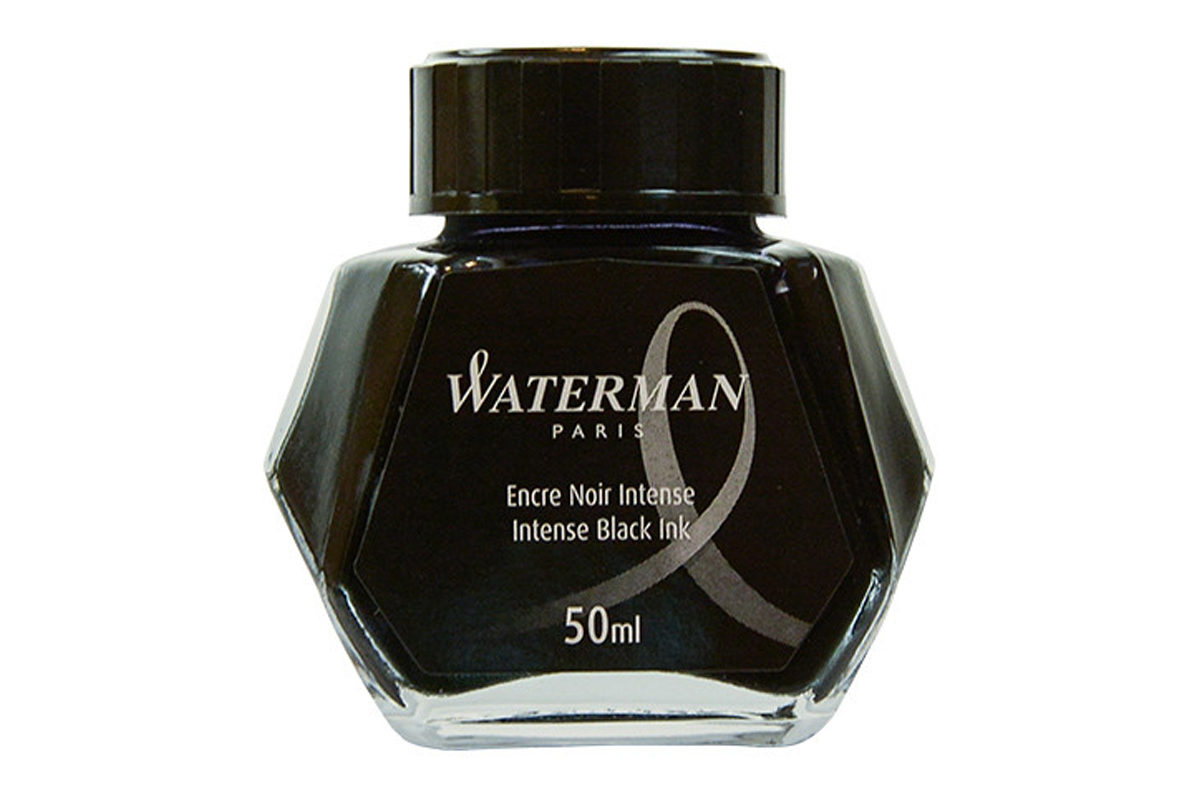 Waterman 50ml Ink Bottle for Fountain Pens, Intense Black (S0110710)