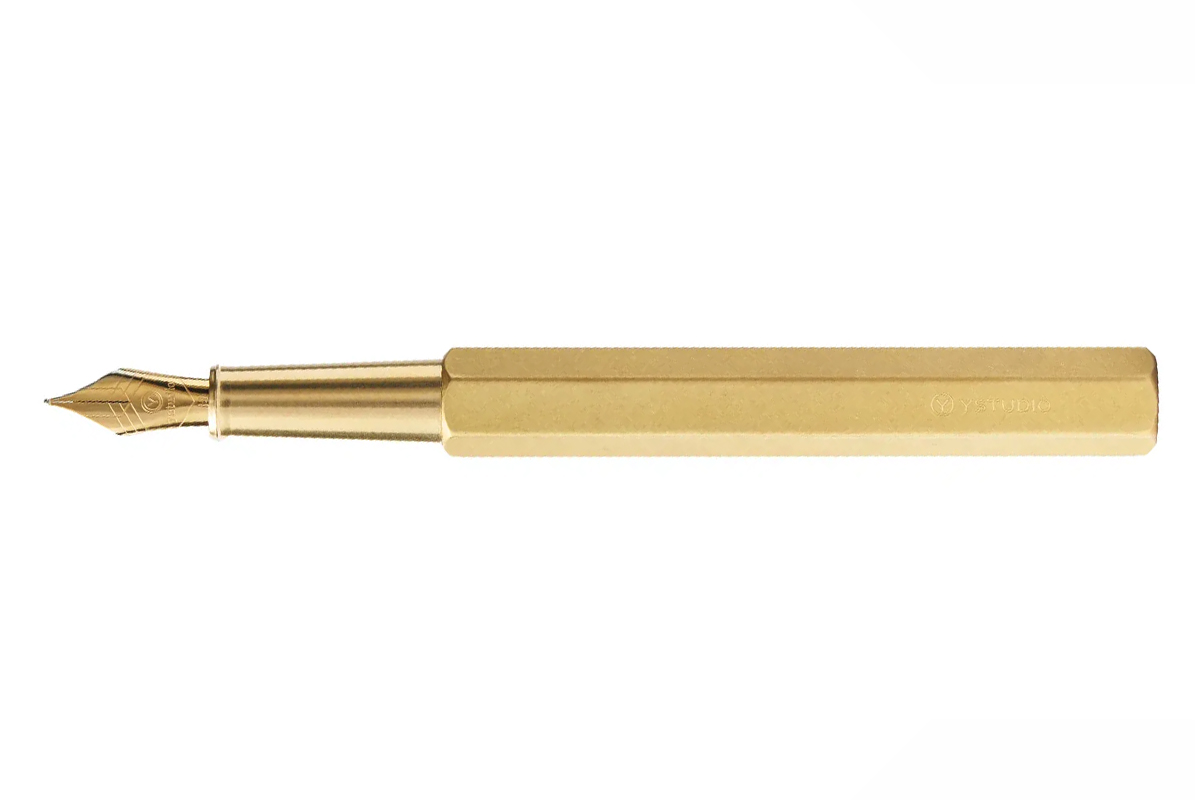 Ystudio Classic Revolve Portable Brass Fountain Pen