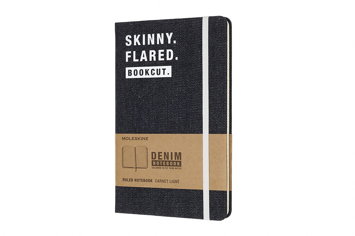 Moleskine Ruled Notebook Skinny Flared Large Denim