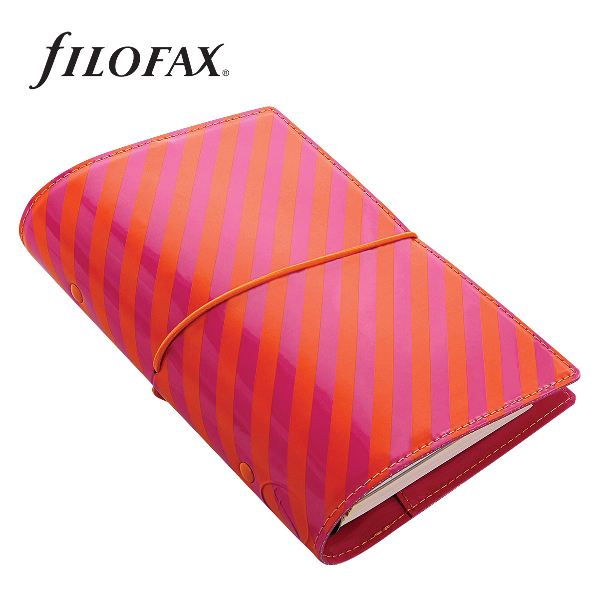 Filofax Personal Domino Kunstleder Stripes Pink/Orange