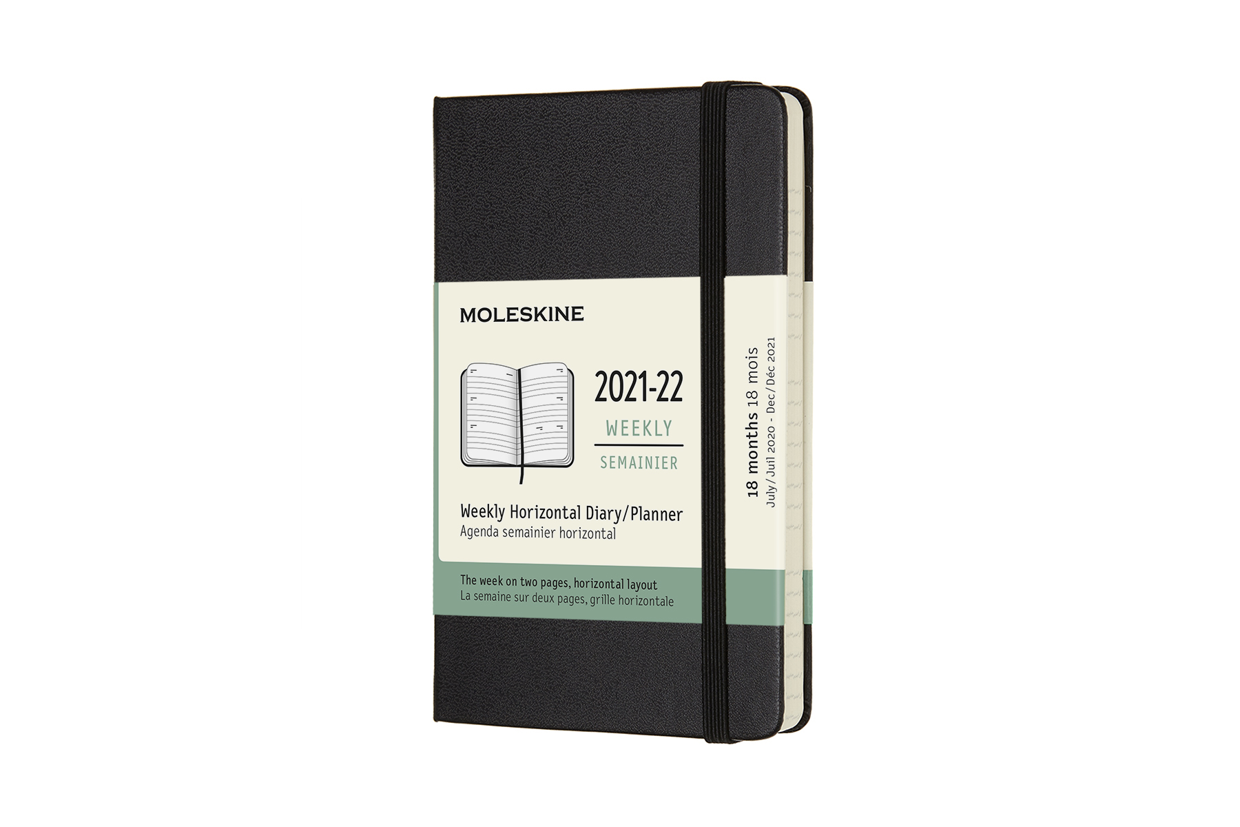 Moleskine 18 Months 2021/2022 Weekly Horizontal Pocket Hardcover Black 