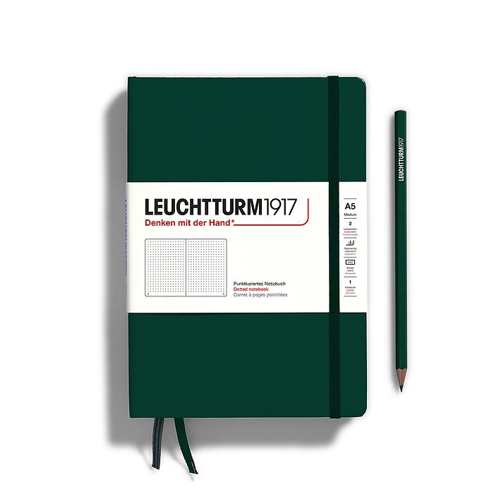 LEUCHTTURM1917 Notebook Dotted Hardcover A5 Forest Green