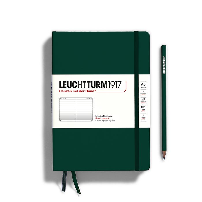 LEUCHTTURM1917 Notebook Ruled Hardcover A5 Forest Green