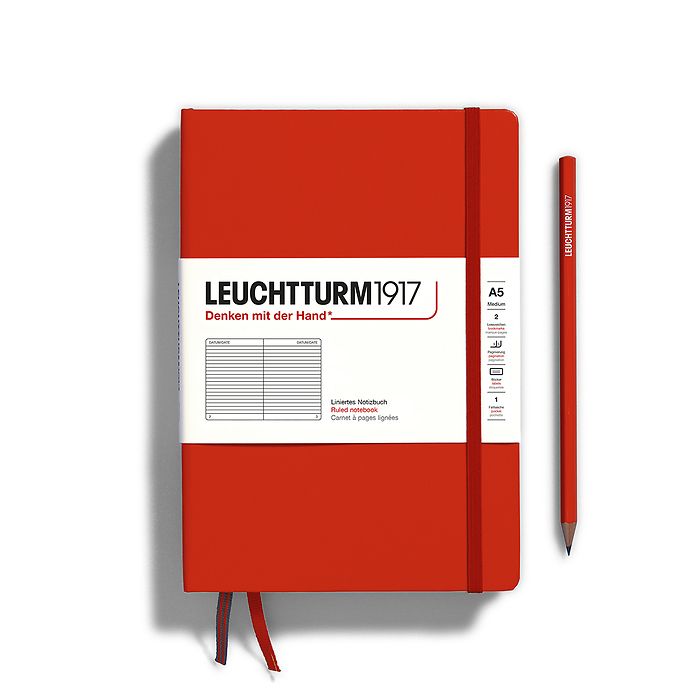 LEUCHTTUR1917 Notebook Ruled Hardcover Medium (A5( Fox Red