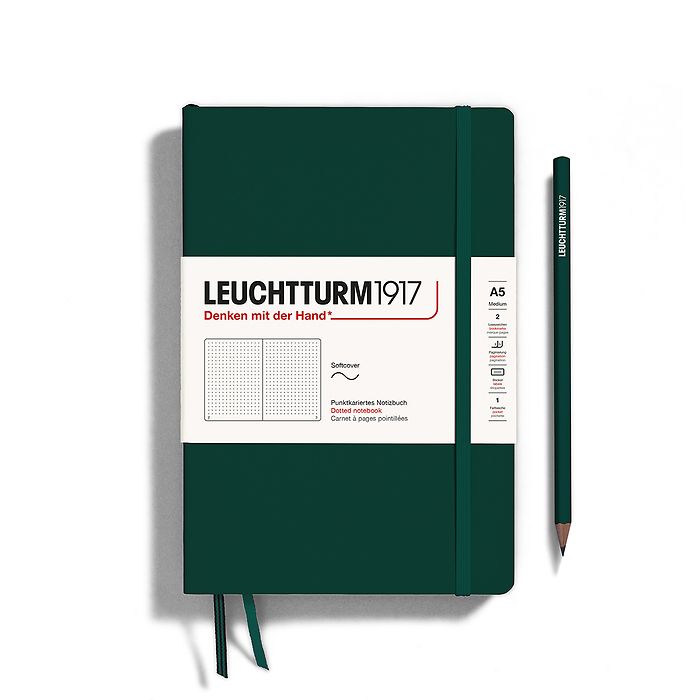 LEUCHTTURM1917 Notebook Dotted Softcover A5 Forest Green