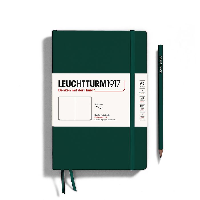 LEUCHTTURM1917 Notebook Plain Softcover A5 Forest Green