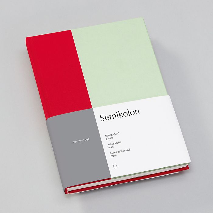 Semikolon Notebook Plain Hardcover A5 Cherry Pistachio