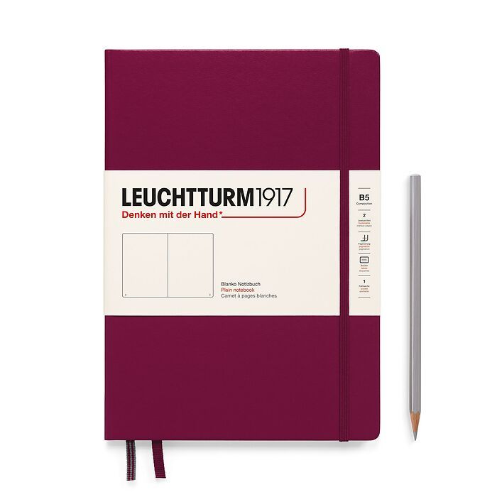LEUCHTTURM1917 Notebook Plain Hardcover B5 Port Red